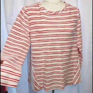 Joules Brand Red/White Striped Long sleeve Sweater Top, Size 6 - Small